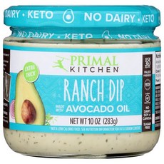 아보카도 오일로 만든 프라이멀 키친 랜치 디핑 유제품 없음 10온스(6팩), 283g