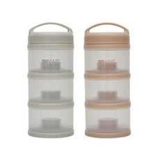 모윰 분유케이스 3단 2종 세트, 베이지.클라우드 화이트, 5세트