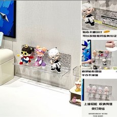 透明壁掛公仔收納展示盒 三層收納 白色, 1個, 一層展示