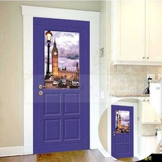 현관문시트지 바이올렛 런던시계탑 셀프시공 디자인 인테리어 사무실 포인트