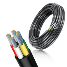 RHESHAKE 22 게이지 2 도체 전선 16.4피트 저전압 222 주석 구리 연선 AWG 케이블 LED 스트립 조명용 유연한 연장 코드 야외 방수 기능, 18 AWG-5C, 49.2FT/15M