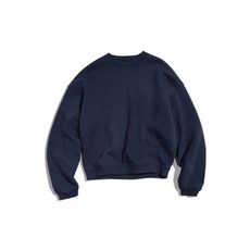 FLUKE 어반 스트레이트 크롭 맨투맨 티셔츠 네이비 FMT900C