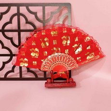 新娘迎親中國風結婚折扇婚禮喜扇, 囍扇 扇骨23cm展開43cm