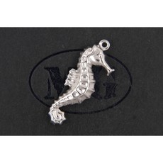 沐錦 飾品材料DIY 316不鏽鋼海馬吊墜 有耳海洋系列, 1個, (316L)50入/瓶