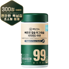 99바이탈 뼈튼튼 칼슘 마그네슘 비타민D 아연, 1개, 300정