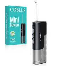 코슬루스 미니 사이즈 무선 구강세정기 IPX7 급방수, 블랙, T40