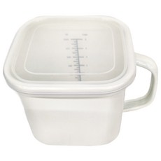 日式加厚琺瑯方形收納杯 附蓋/1.4L, 1組