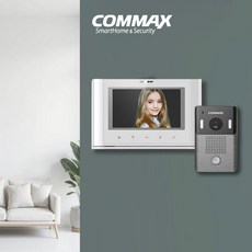 COMMAX 아날로그 비디오폰 화이트 CAV-77M + 초인종 DRC-4Y, CAV-77M(비디오폰), DRC-4Y(초인종)