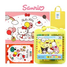 산리오 스케치북 어린이스케치북 헬로키티 산리오 크레파스24색, 1세트, 15매, 전체 시트