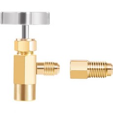 JIFETOR R134A 냉매 캔 탭 밸브 탱크 어댑터가 AC 병따개 디스펜서 도구 1 2인치 4인치 에어컨 충전 호스 피팅과 호환 2019458, JIFETOR R134A 냉매 캔 탭 밸브 탱크 어댑터