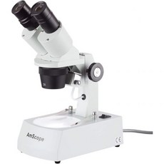 AmScope SE306R-AY 전방 장착 쌍안경 스테레오 현미경 WF10x 및 WF15x 아이피스 20X/30X/40X/60X 배율 2X 4X 목표 상부 하부 할로겐 조명 리, Base Microscope w/ WF10x & WF1