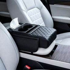 라이트밸런스 자동차 콘솔쿠션 차량용 팔걸이 쿠션 암레스트 컵홀더 팔쿠션, 1개, 미드나이트 블랙