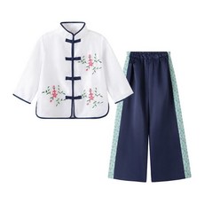 兒童漢服國學套裝 男女童中國風唐裝 民族風學生表演服