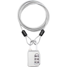 트래블큐브 스테인레스 코팅케이블 1.5m + 3다이얼 자물쇠 실버 세트, 1세트