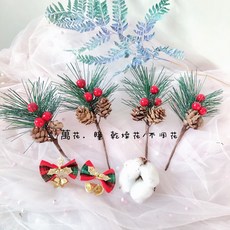 聖誕花藝擺飾 松果諾貝松手作花束, 蝴蝶結, 1個
