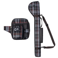 에이스 파크골프 가방 허리쌕 파우치 세트, 체크 네이비