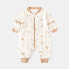 洁白 嬰兒睡袋 春秋冬 夾棉 分腿加厚 睡衣 新生兒 拉鍊式 多功能 防踢被