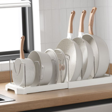 프라이팬 정리대 후라이팬 뚜껑 팬수납 냄비 정리대 용품 주방 수납장 다용도 싱크대 씽크대 선반 서랍