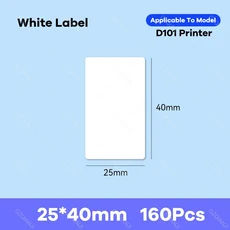 NIIMBOT D101 라벨 프린터 스티커 용지 롤 10 25mm 미니 화이트 컬러 테이프 Niimbot 방수 가격 목록 태그, 23 25X40mm 160Pcs