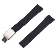 CTS 시계 밴드용 FKM 고무 시계 스트랩 20x16mm FKM 퀵 릴리스 버터플라이 실버 버클 컷 투 사이즈