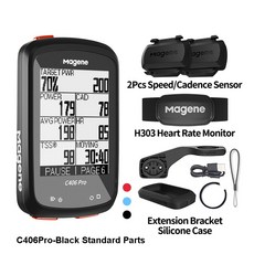 자전거속도계 GPS 속도측정기 Magene 자전거 컴퓨터 C406무선 속도계주행 거리계LCD 디스플레이방수 지원블루투스 Ant 데이터 센서Tra, 19 C406Pro H303 2xS3, 1개