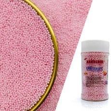 KANDLRIK 스프링클 데코 장식 먹을 수 있는 금색 캔디 2mm 미니 펄 케이크 컵케이크 토퍼 쿠키 데코레이션 결혼식 파티 발렌타인 할로윈 크리스마스 용품 3온스, 핑크