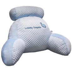 COZYLUX 아이스실크 쿨링 등받이 허리쿠션 팔걸이 일체형 인체공학, 그레이 댕댕이랑 쉬어가요