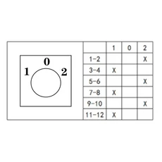 캠 스위치 로터리 전환 제어 패널 전기 도구를 사용하여 탑재, 05 1P 4 terminals, 2. 1-0-2, 1개