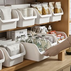 캄핏 깔끔 수납 트레이 팬트리 정리함, 2개, 화이트