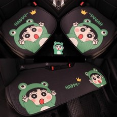 카시트 사계절 공용 캐릭터 짱구 캐릭터 뒷좌석 통풍 시트 차량용 여름 냉장고 시트 쿨링 5인 세트, 1개, 방석2뒷시트 블랙