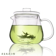 日皇 花茶壺泡茶組 (含雙層玻璃杯) - 高硼矽耐熱企鵝壺500ml 花茶茶具, 1個, 花茶壺+2只單層有把手杯子(100cc)
