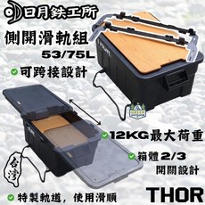 日月鐵工所 側開滑軌組 53/75L 適用 Thor 箱, 1個