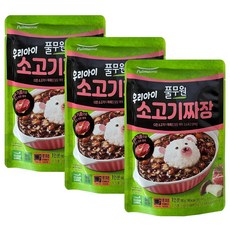 풀무원 아동용 우리아이 소고기짜장 덮밥소스, 180g, 3개