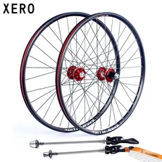 XERO 26 인치 산악 자전거 WTB 림 CD92 알루미늄 4 베어링 디스크 브레이크 7-10 속도 32H 자전거 액세서리 자전거 바퀴, 02 XERO 32H red 1 pair