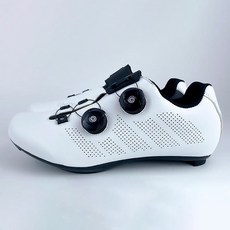 라르고 SPEED 더블 다이얼 자전거 MTB 로드 와이드 클릿 슈즈, 44(275mm), 화이트