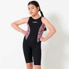 ELINBOA 青少年女童款室內泳裝泳裝 鬣狗黑色