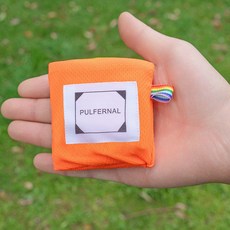 超薄便攜防潮野餐墊 戶外沙灘墊防水 露營加厚牛津布墊, 小號橙色（70*112）cm不帶地丁