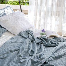 더자리 인견필 아이스 냉장고 홑이불 2p, 링클블루