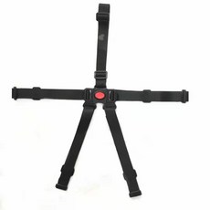 嬰兒車五點式安全帶，通用型寶寶餐椅安全帶，可調節嬰兒推車安全帶, 五點式簡易款黑色, 1個