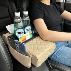 세이보링 차량용 콘솔쿠션 팔걸이쿠션 팔꿈치쿠션, 1개, 베이지