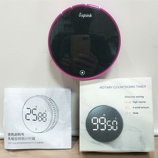 黑耀旋轉倒計時器，簡約時尚，精準計時，廚房必備良品，操作簡便, 1個, 黑耀旋轉倒計時器