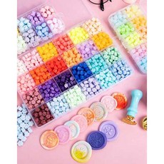 씰링왁스 24색 스타터 키트 고양이 별 발자국 꽃 소방 페인트 왁스 입자 봉인 세트, 12. 페인트 씰 헤드 - 40개, 1개