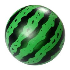 7吋西瓜造型橡膠沙灘球：兒童戶外戲水玩具，安全耐用，趣味十足, 綠色, 3個, 17cm