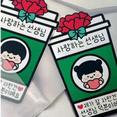 디아나로웰 카네이션 기프트카드 토퍼 선생님 선물 감사 스승의날, 1개, 여아 1개, 여아