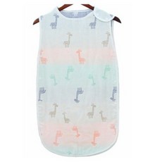 愛兒寶 六層紗布睡袋 嬰兒防踢被 透氣吸汗四層泡泡紗背心式蘑菇寶寶睡袋