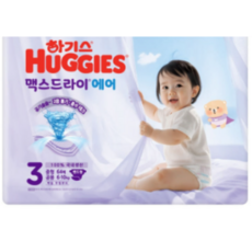 하기스 맥스드라이 에어 밴드형 공용, 3단계, 64매
