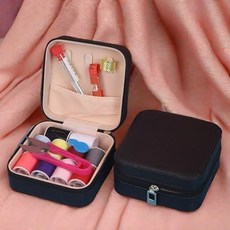 家用手縫針線包 便攜收納工具組合, 1個, 黑色小盒：10色小綫+5件縫紉工具