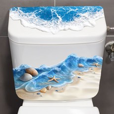 上新優惠價 大海沙灘貝殻馬桶貼浴室衛生間馬桶蓋遮醜裝飾貼自粘墻貼, 大海沙灘貝殼