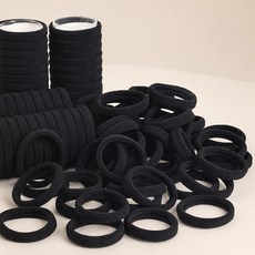 오앤오 대용량 짱짱한 무매듭 검정 머리고무줄 머리끈 200P