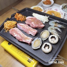 젠쿡 국내산 기름튀지않는 큰 대형 6안용 가정용 고기불판 (42*32cm) 삼겹살 소고기 캠핑 업소용 사각, 슈퍼 사각 구이팬